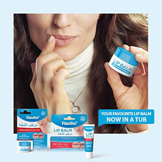 Flexitol LIP BALM TUB 10G  INTENSIVE MOISTURIZING & REPAIR FOR DRY, CHAPPED LIPS  UREA & MENTHOL FORMULA - Image 4